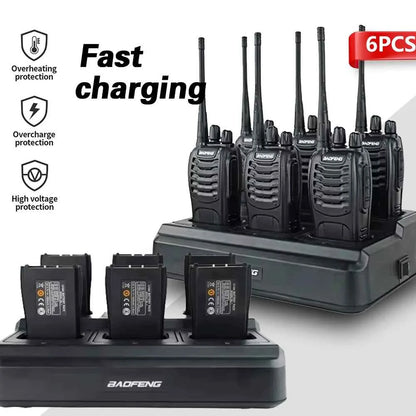 6Pack Baofeng 888S Walkie Talkie UHF Two Way Radio Long Range for Adult Radio Walkie Talkies Portable Transceiver For Handheld