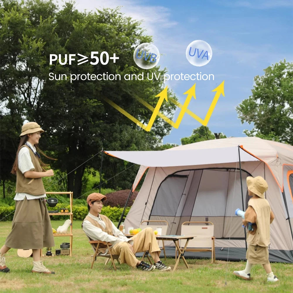 Sonuto Double-Layer Family Camping Tent – 2-Room Waterproof Tent for 3–12 People (4 Sizes)