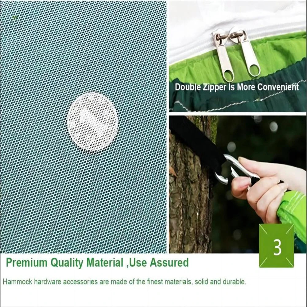 Portable Outdoor Camping Leisure Double Mosquito Net Hammocks  Garden Travel Tourist Nature Hike Sleeping Hanging Hammock Swing