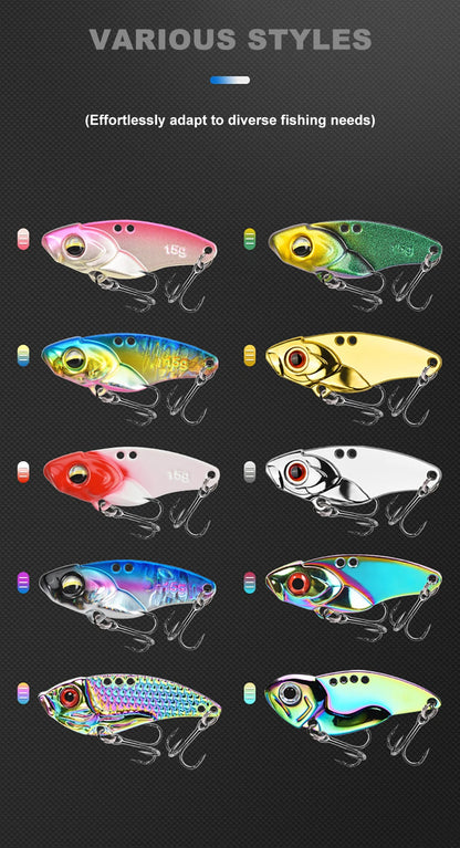 1PCS 3.5g/5g/7g/10g/15g VIB Fishing Lure Rattlesnake Iron Jig – Ultimate Long-Cast Hard Lure for Predatory Fish