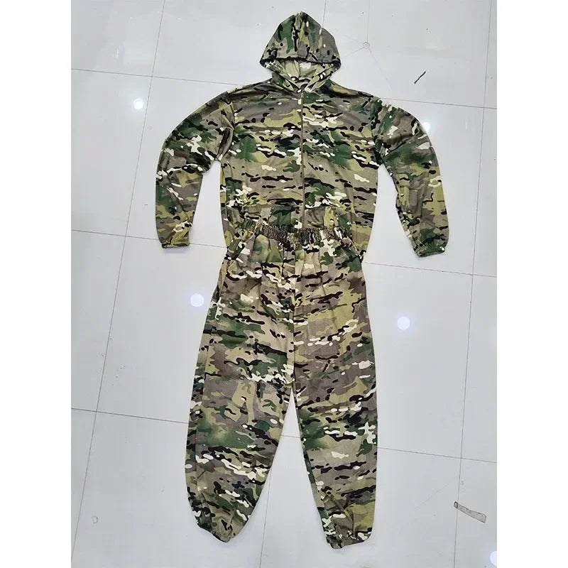 Mesh Ghillie Suit – Breathable Camo Hoodie &amp; Pants Set for Hunting, Fishing &amp; Tactical Use
