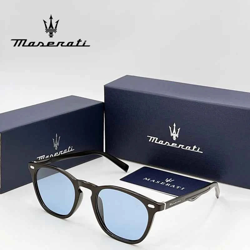 MASERATI 90173 Polarized Round Sunglasses – TR-90 Frame, UV400, Unisex