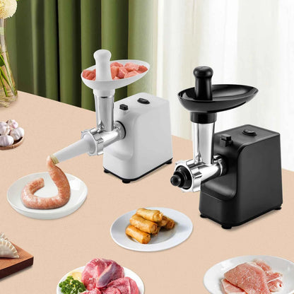 Electric Meat Grinder &amp; Sausage Stuffer – 400W/1000W Peak | 3 Plates | Copper Motor | 110V &amp; 220V | Model MG-S1