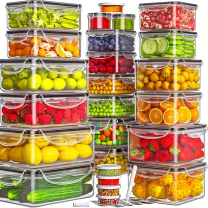 48Pcs BPA-Free Food Storage Set - 24 Airtight Containers &amp; Lids with Labels for Pantry, Travel, Kitchen Organization