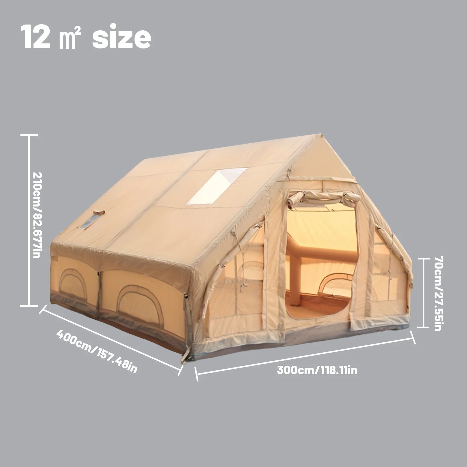 PAKICETUS Inflatable Camping Tent – 4 to 8 Person, Waterproof, 4-Season with Windows