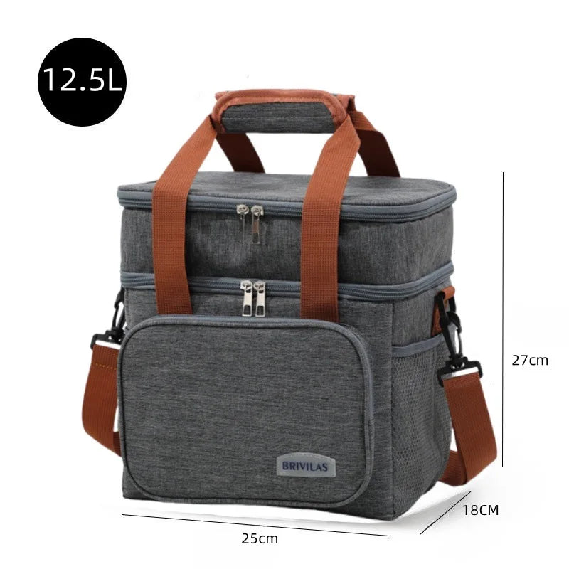 Insulated Thermal Lunch Bag – Waterproof Cooler Bag with Shoulder Strap for Camping, Work &amp; Outdoor Use