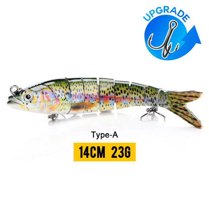 VTAVTA Jointed Swimbait Crankbait – Sinking Wobbler, 6/7/8-Segment, 10–14cm, 60+ Colors