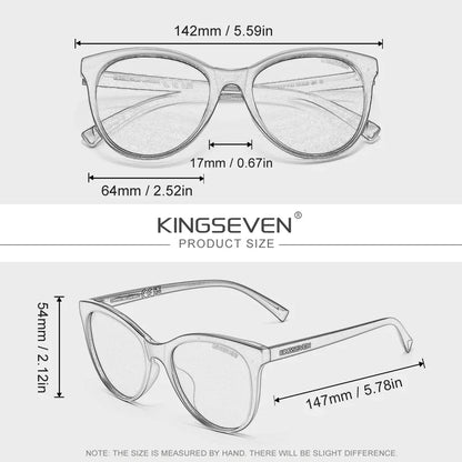 KINGSEVEN 7825 Polarized Oversized Cat Eye Sunglasses – Plastic Frame, UV400, Unisex