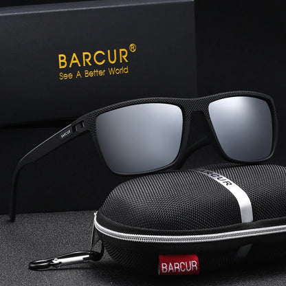 BARCUR Polarized Rectangle Sunglasses – UV400 Mirror Gradient Lens, TR-90 Frame, 9 Colors