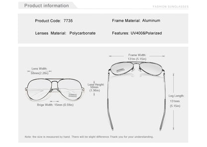 KINGSEVEN Photochromic Polarized Pilot Sunglasses – Men&
