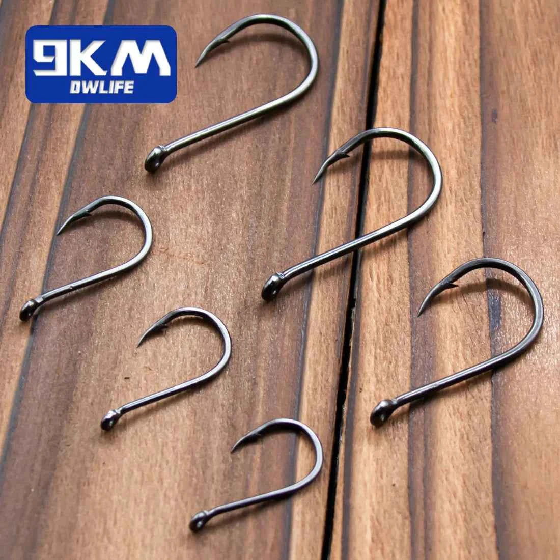 High Carbon Steel Circle Hooks – Barbed | Reversed Point | 17 Sizes | 50 &amp; 100 Pack | Freshwater &amp; Saltwater