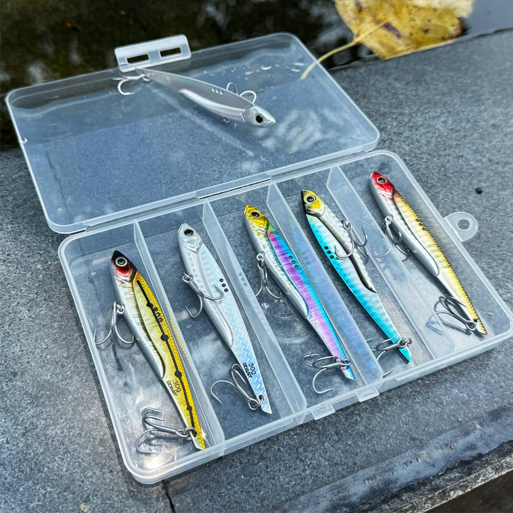 GOBAIT Metal VIB Fishing Lure Kit – 20g, 25g &amp; 30g | Holographic Laser Skin | Treble Hook | Sea, Pike &amp; Bass