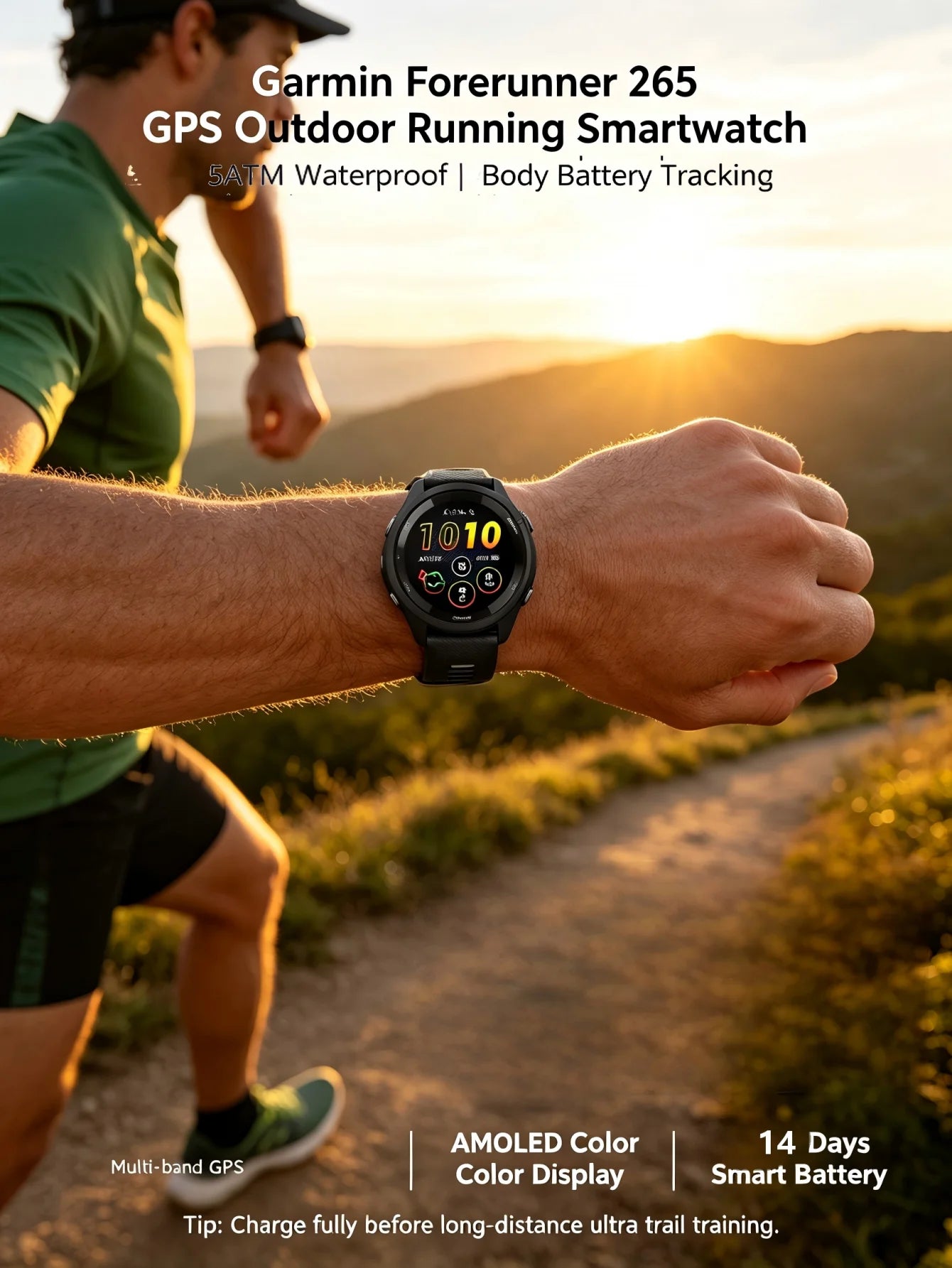 Garmin Forerunner 265 GPS Smartwatch | AMOLED | Multi-Sport Training | NFC