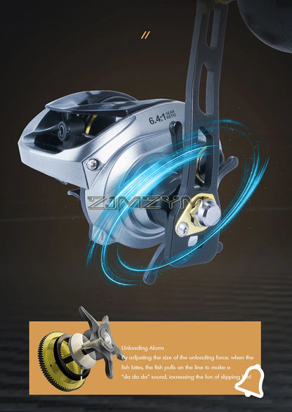 Baitcasting Reels, Baitcaster Fishing Reel, 8+1 Ball Bearing, 6.4∶1 Gear Ratio, Aluminum Alloy Frame Baitcasting Reel