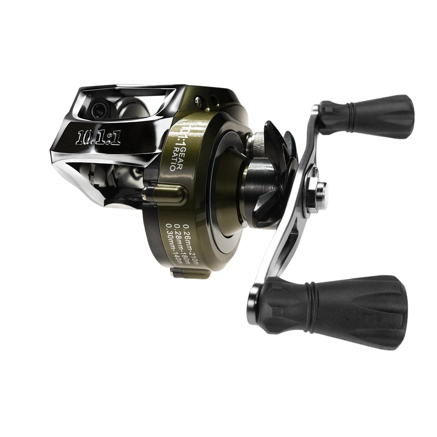 Green Waterdrop Baitcasting Reel – Ergonomic Circular Grip, Smooth Casting for Ocean, Lake &amp; River Fishing