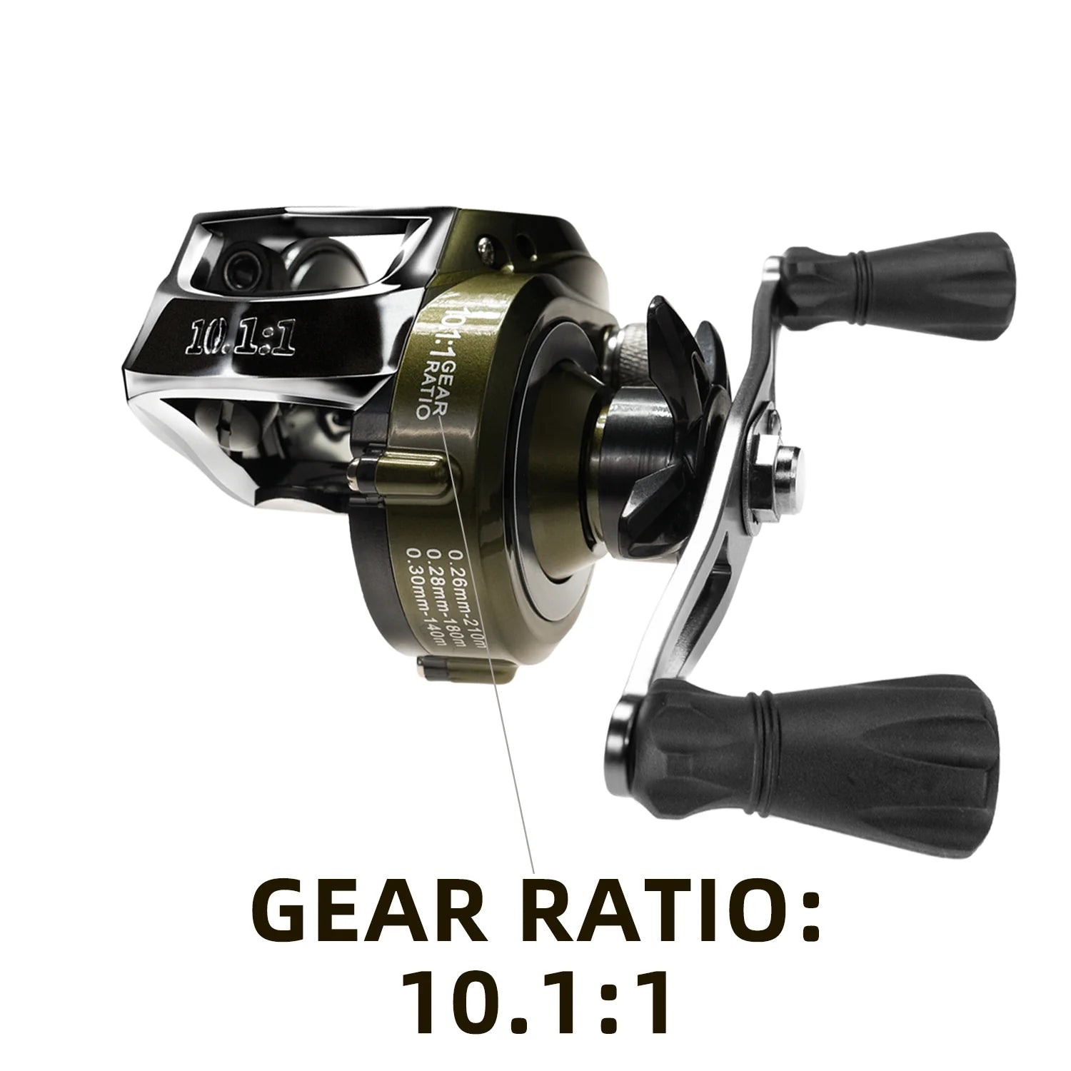 Green Waterdrop Baitcasting Reel – Ergonomic Circular Grip, Smooth Casting for Ocean, Lake &amp; River Fishing