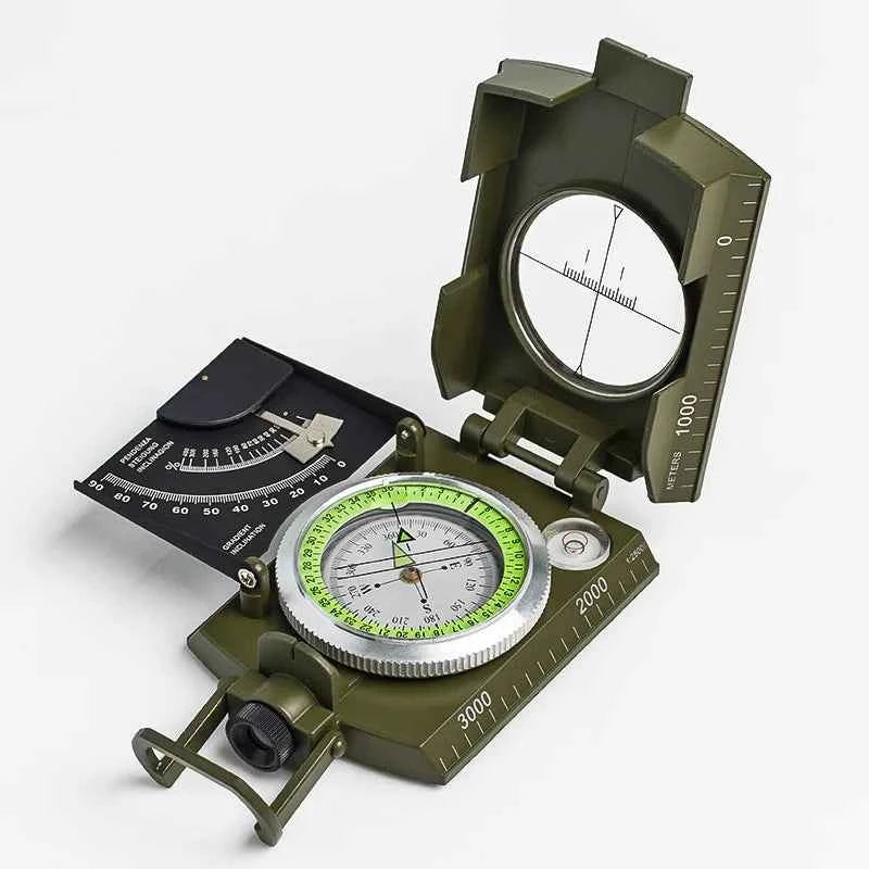 Professional Metal Sighting Compass with Inclinometer – Waterproof, Shockproof, Luminous