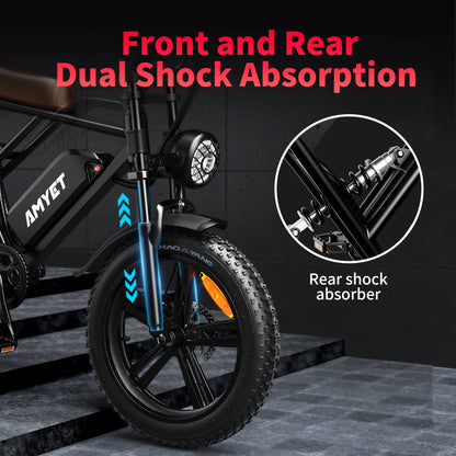 V9-G60 Fat Tire Electric Bike – 1000W Motor, 48V 20Ah Battery, 20" x 4" Tires, Shimano 7-Speed