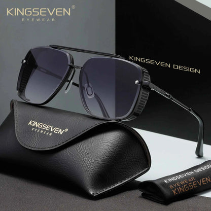 KINGSEVEN Luxury Polarized Driving Sunglasses – UV400 Gradient Lens, Rectangle Frame