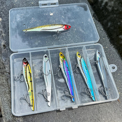 GOBAIT Metal VIB Fishing Lure Kit – 20g, 25g &amp; 30g | Holographic Laser Skin | Treble Hook | Sea, Pike &amp; Bass