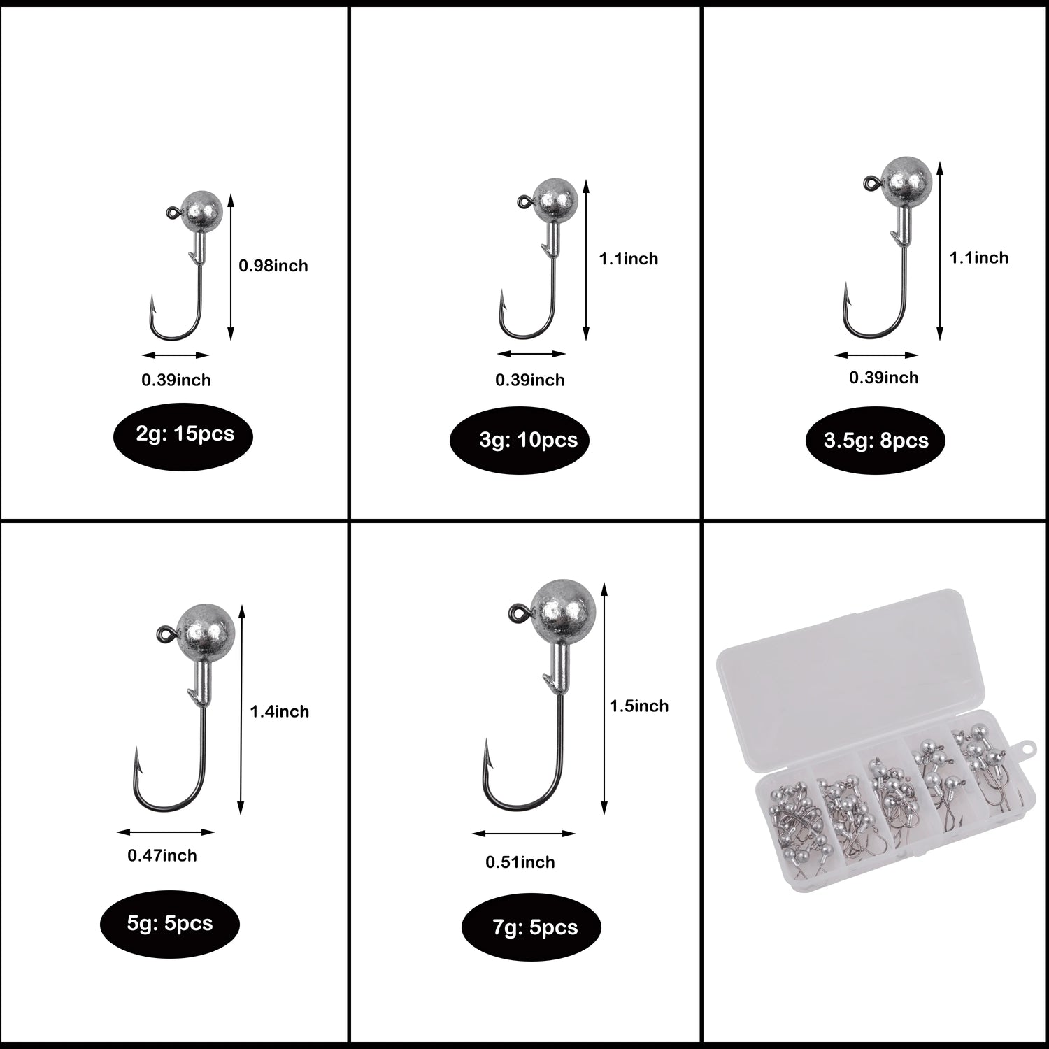Crank Jig Head Hook Round Ball Jigs Fishing Hook Head Jig Lure Hard Bait Worm Jig Hooks for Fishing