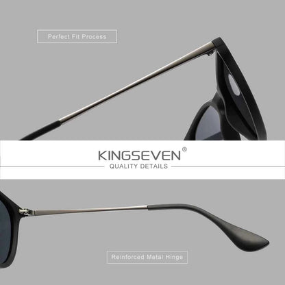 KINGSEVEN S28 Cat Eye Gradient Sunglasses – Polarized, UV400, Plastic Frame, Unisex