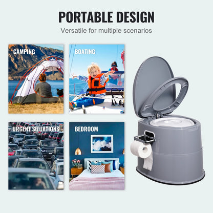 Portable Camping Toilet with Detachable 5L Inner Bucket – 300lb Capacity Porta Potty for Outdoor &amp; Travel