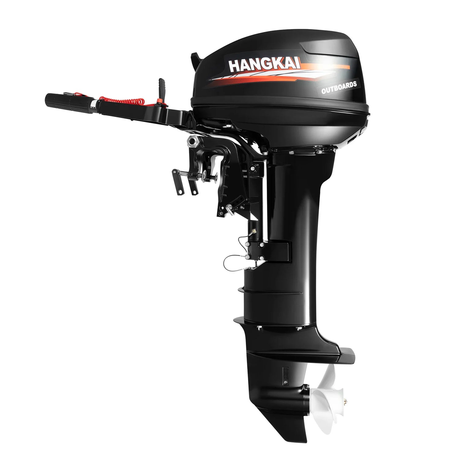 HangKai 18HP Outboard Motor, 2 Stroke 246CC Heavy Duty Outboard Boat Water Cooled Engine with CDI Ignition System Long Shaft
