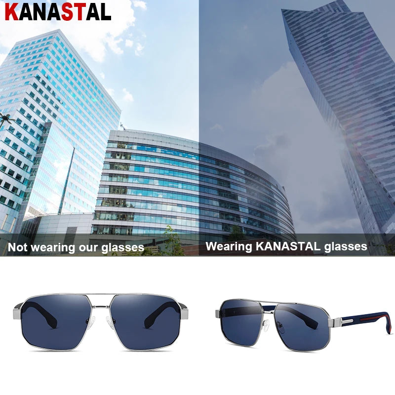KANASTAL S15107 Polarized Goggle Sunglasses – Metal Frame, UV400, Unisex