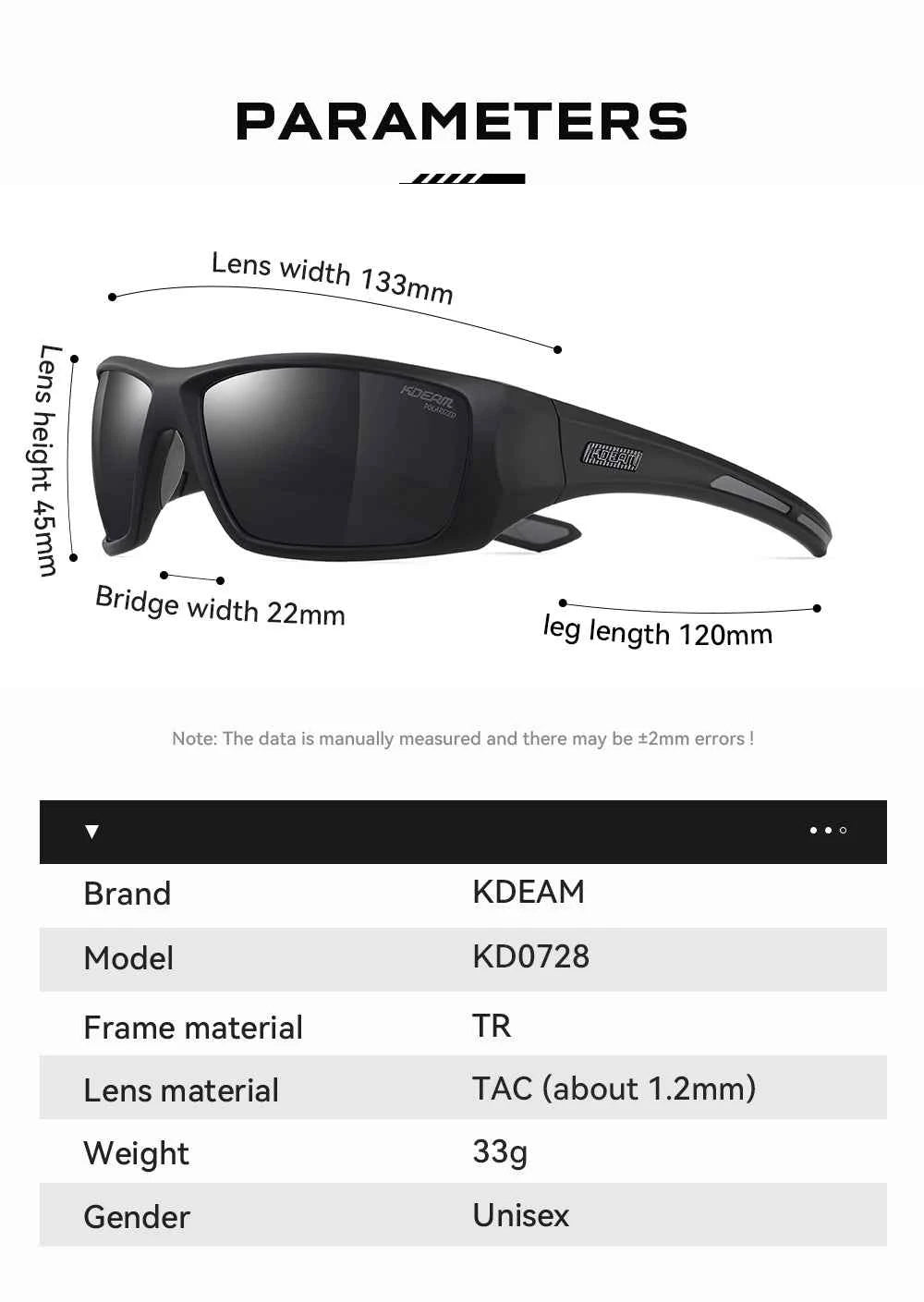 KDEAM High Quality TR90 Material Riding Sunglasses Men&