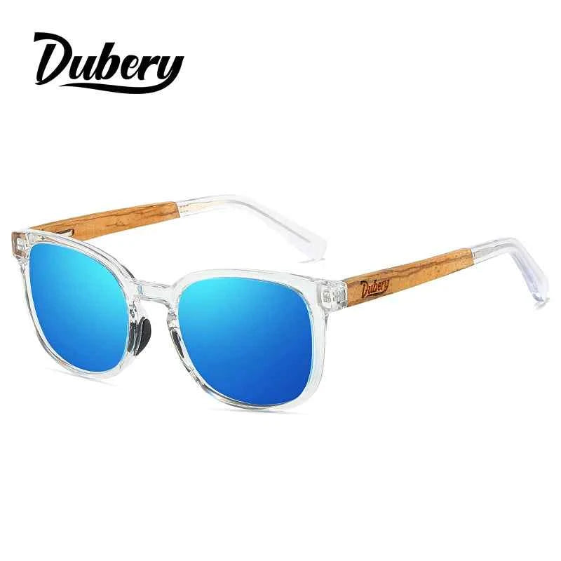DUBERY Natural Wood Polarized Sunglasses – UV400 Rectangle Frame for Men