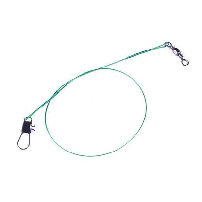 Anti Bite Steel Fishing Line Steel Wire Leader With Swivel Fishing ,  Leash Fishing Wire 15cm 20cm  30cm