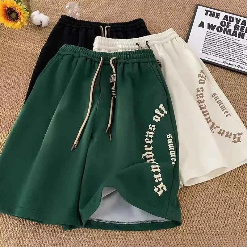 M-5XL Men Shorts Casual Short Pants Oversize Beach Shorts Retro Letters Print Sports shorts