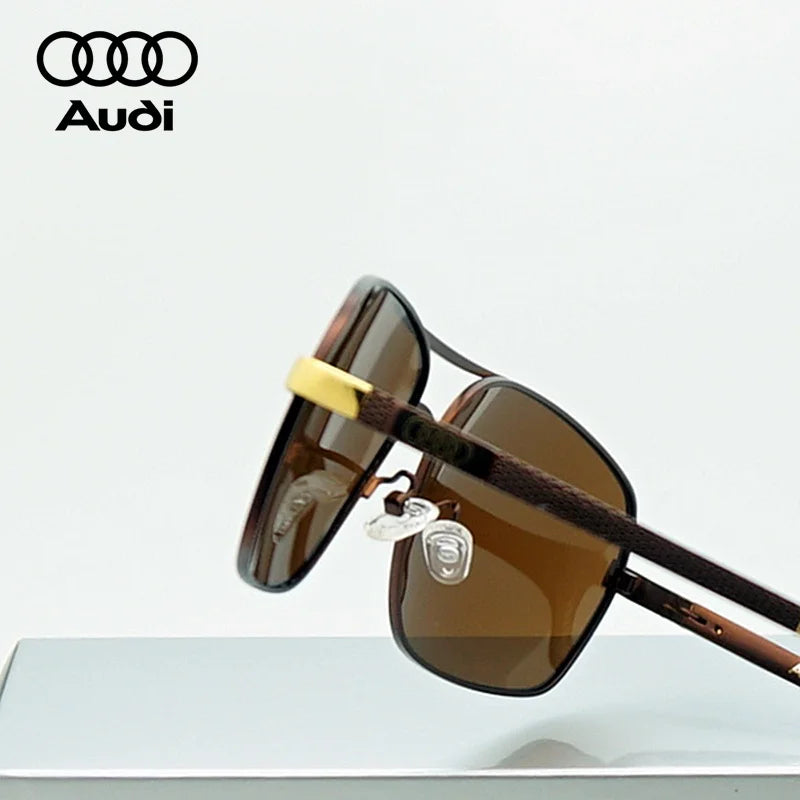 Audi Polarized Sunglasses – Unisex UV400 Anti-Glare Square Alloy Frame Sport &amp; Driving Shades