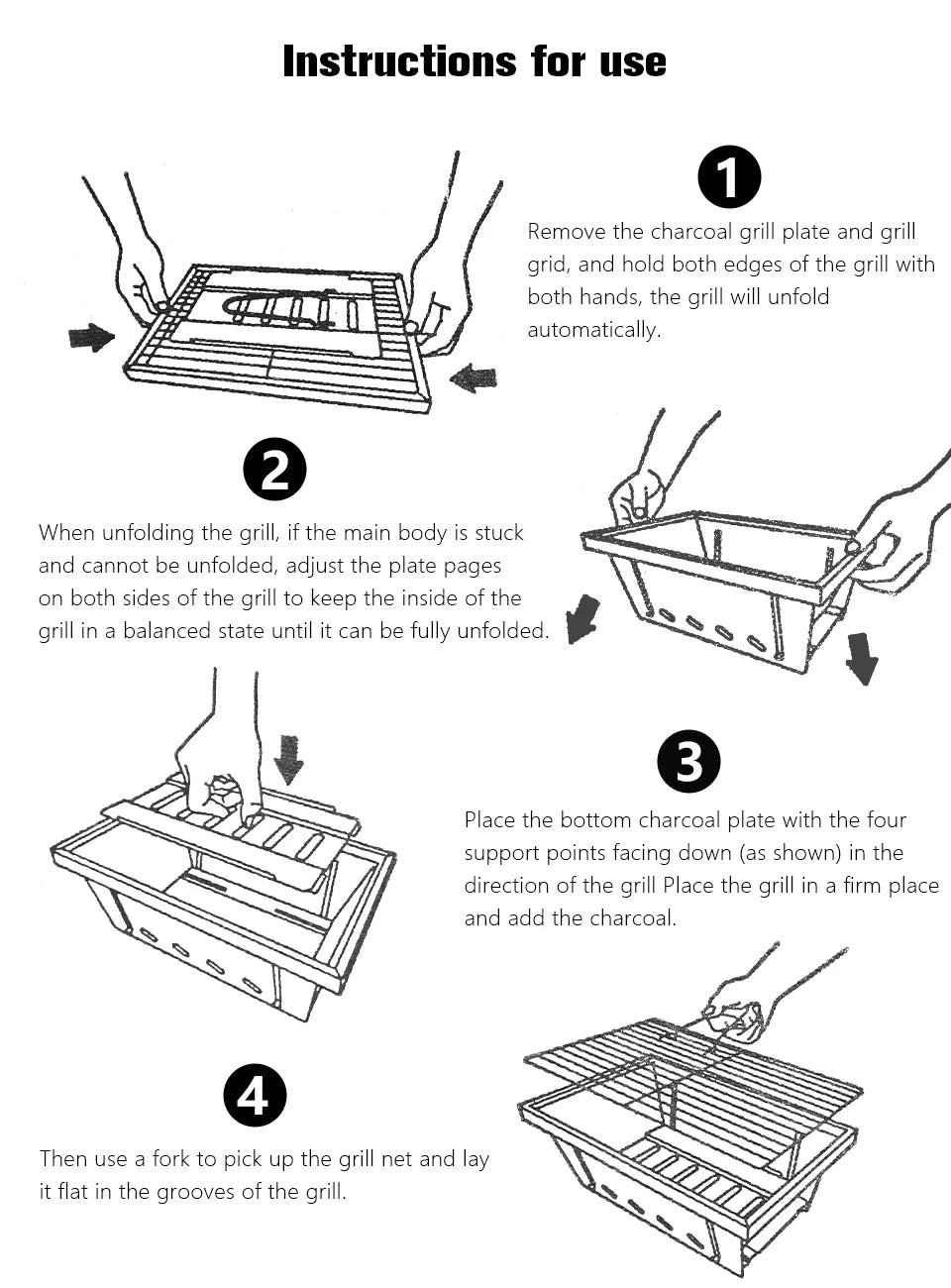304 Stainless Steel Barbecue Grill Portable Outdoor Stove IGT Table Stove Folding Firewood Stove Barbecue Camping Stove