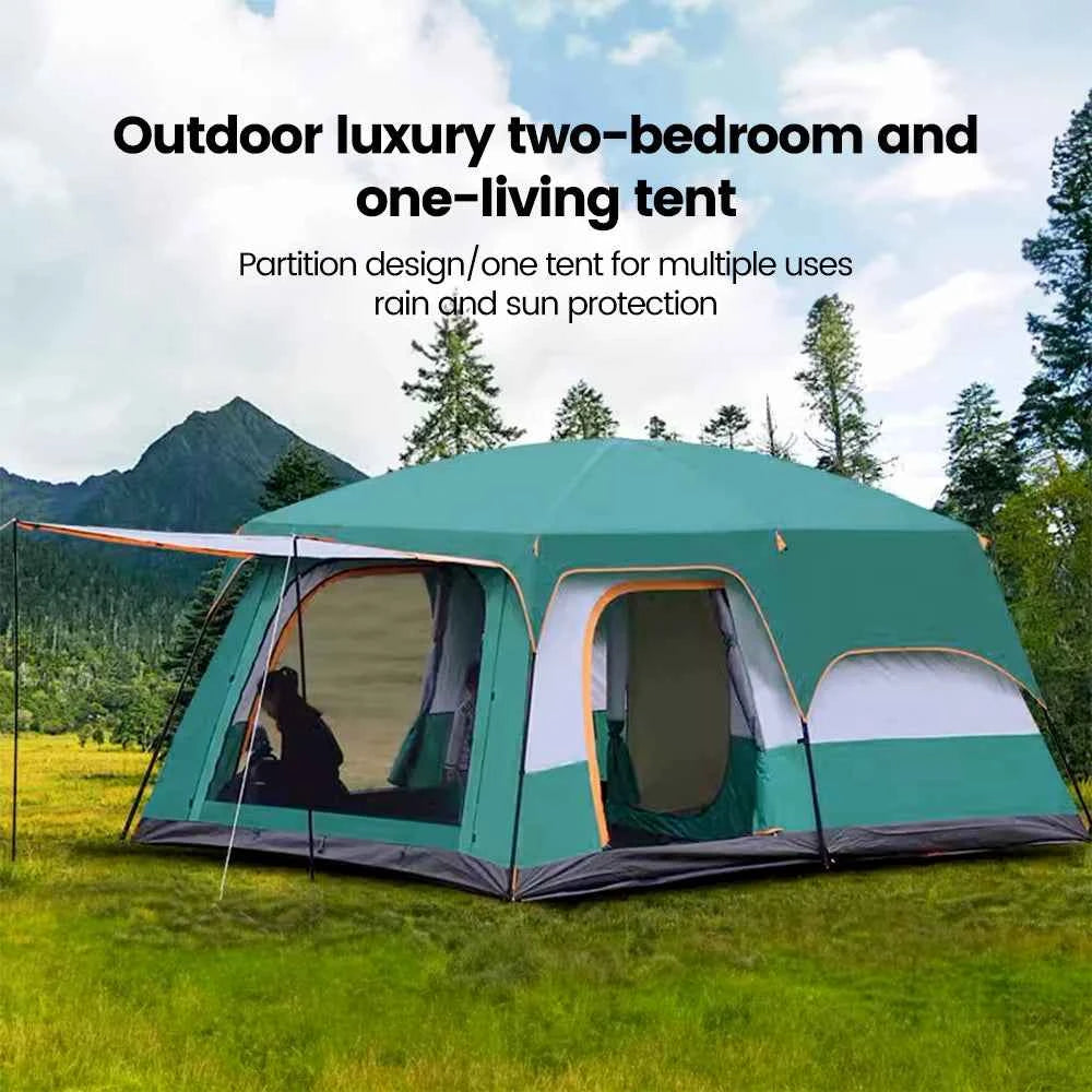 Sonuto 4-Season Family Camping Tent – 2 Bedroom + Living Room, 2000-3000mm Waterproof, 3–12 Person (S &amp; L)