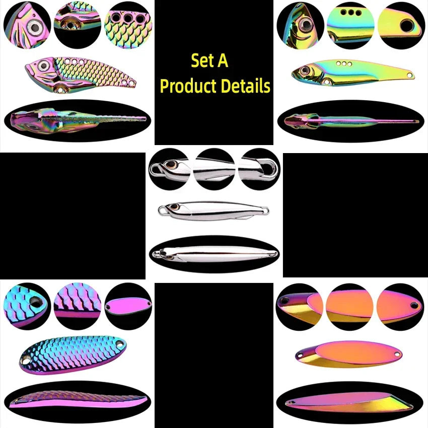 5pcs Metal VIB Wobbler Fishing Lure Set – 3g/10g/15g Sinking Hard Bait for Sea &amp; Freshwater Fishing