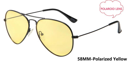 Pilot Mirror Sunglasses UV400 – Tempered Glass &amp; TAC Polarized Lens, 55mm &amp; 58mm