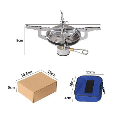 Portable Windproof Camping Gas Stove – Stainless Steel &amp; Brass Stove Head for Outdoor Cooking, Hiking &amp; Picnic (3–5 Person)