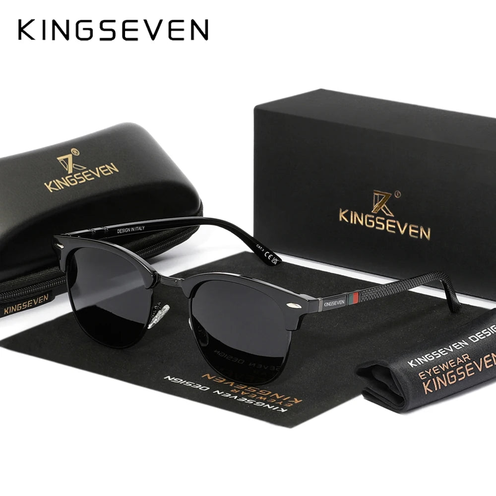 KINGSEVEN Trendy Round Polarized Sunglasses – UV400 for Men & Women