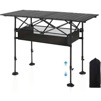 Aoran Outdoor Folding Portable Picnic And Camping Table, Aluminum Roll-Up Table With Easy-To-Carry Bags, Suitable For Indoor And