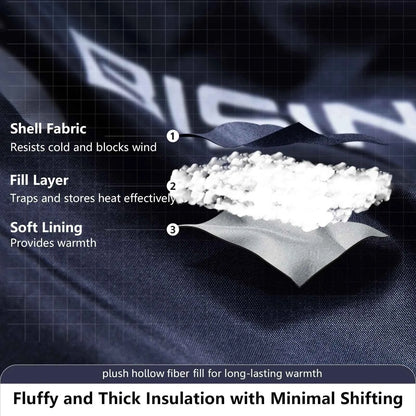 Bisinna SL096 Heated Sleeping Bag – USB Electric, 3-Heat Zones, 0°C to -10°C, Hooded Envelope, Adult