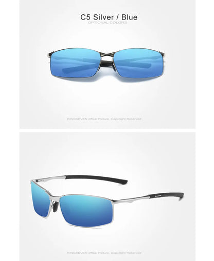KINGSEVEN Fashion Alloy Frame Sunglasses – UV400 Polarized Rectangle