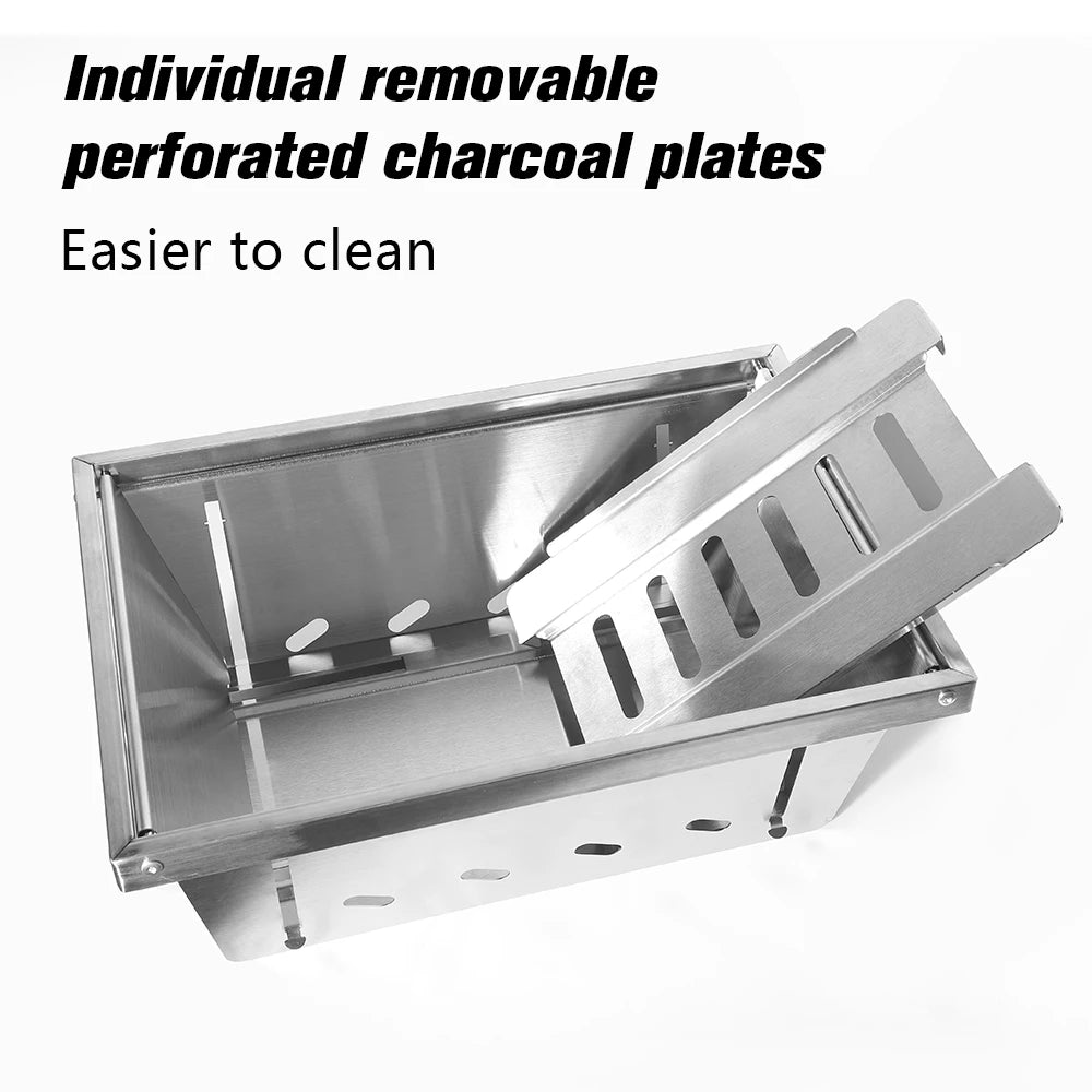 304 Stainless Steel Barbecue Grill Portable Outdoor Stove IGT Table Stove Folding Firewood Stove Barbecue Camping Stove