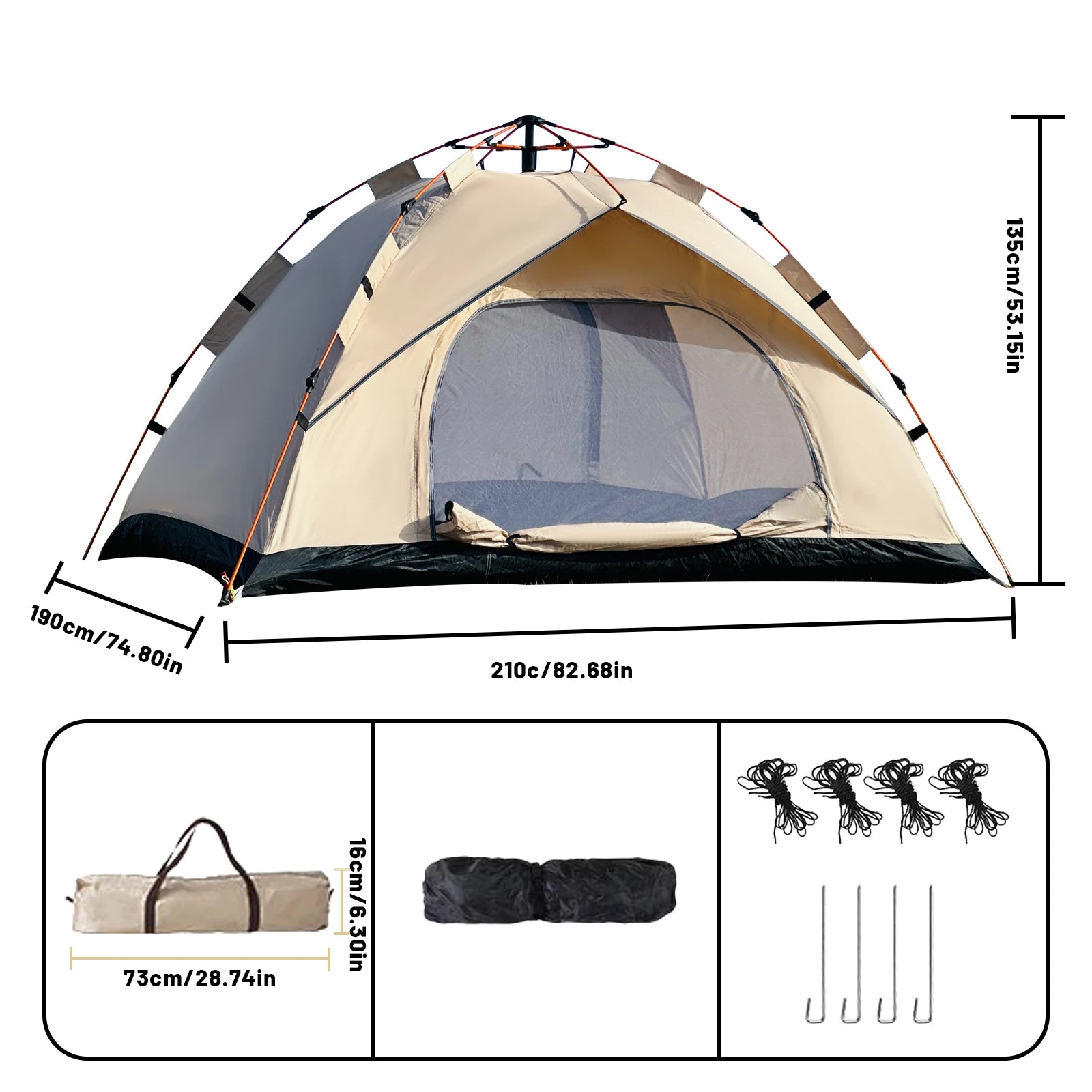 Five-pocket Pants Camping Windproof Tents, Easy To Set Up, lightweight Camping Tent,Carpa,Suitable For Family Travel, Outdoor Camping
