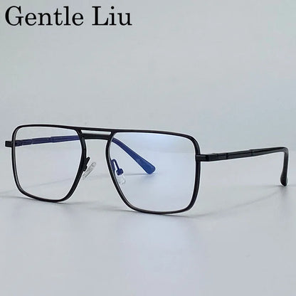 GENTLE LIU KSL-98280 Oversized Double Beam Square Sunglasses – Alloy Frame, UV400