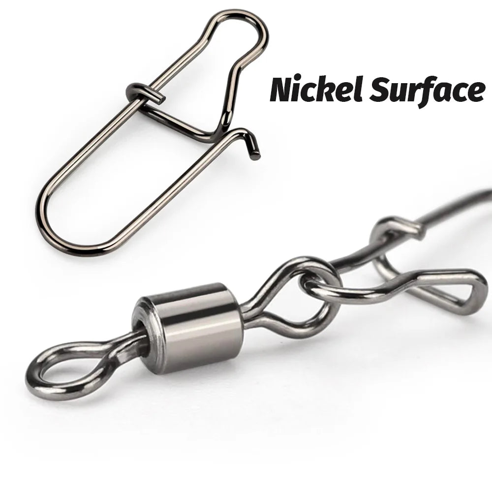 GOBAIT Rolling Swivel Snap Connector – 302 Stainless Steel, Sizes 