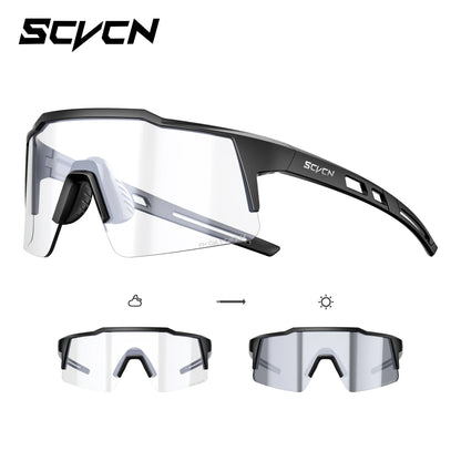 Photochromic Sports Sunglasses – Cycling, Hiking, MTB &amp; Driving | UV Protection | Unisex | 12 Lens Options