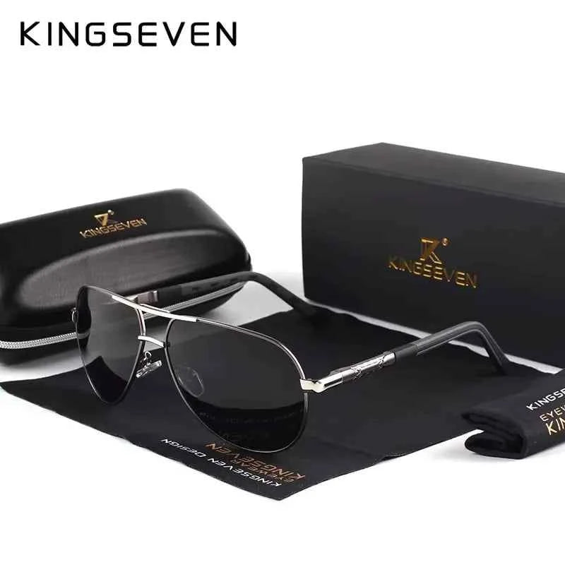 KINGSEVEN 725 Photochromic Polarized Sunglasses – Aluminum Pilot, UV400, Unisex
