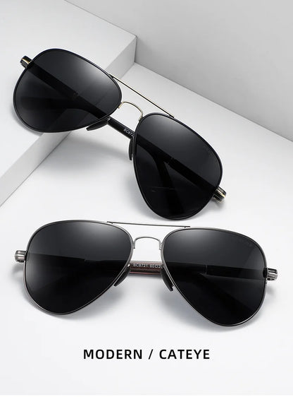 Polarized Pilot Sunglasses UV400 – Stainless Steel Frame, Photochromic &amp; Mirror Lens